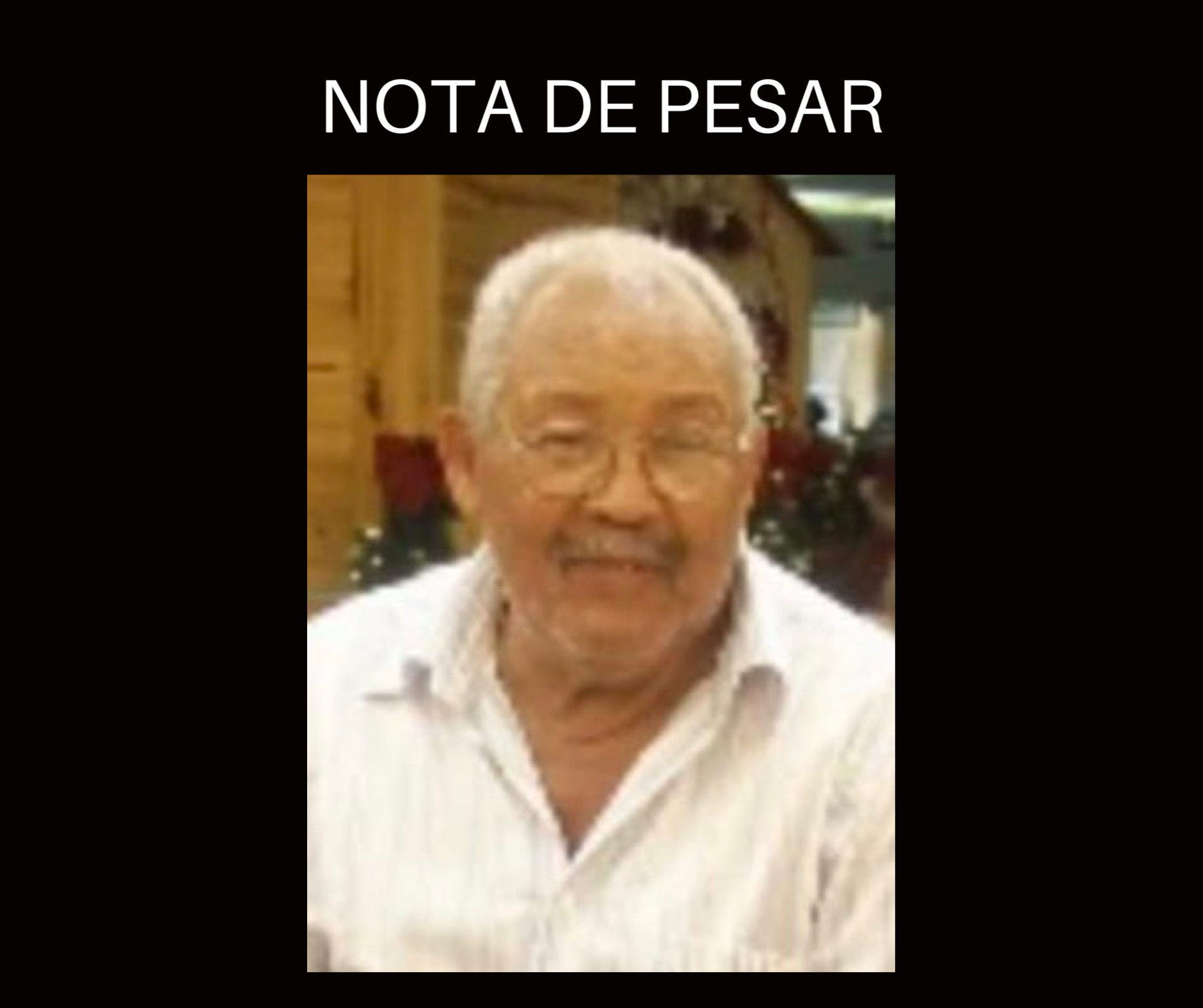 Nota de pesar, pelo falecimento do ex-vereador Manoel de Lima