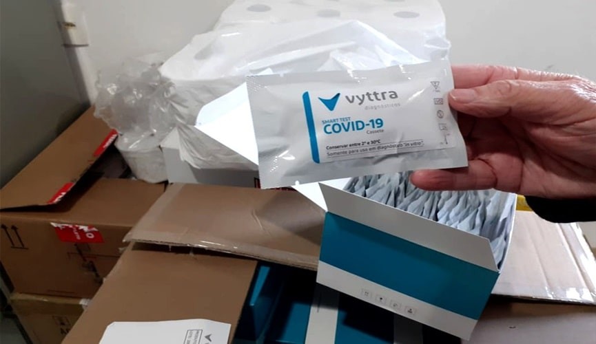 Começam os exames para Covid-19 em Várzea Paulista, com os 1.500 testes comprados pela prefeitura