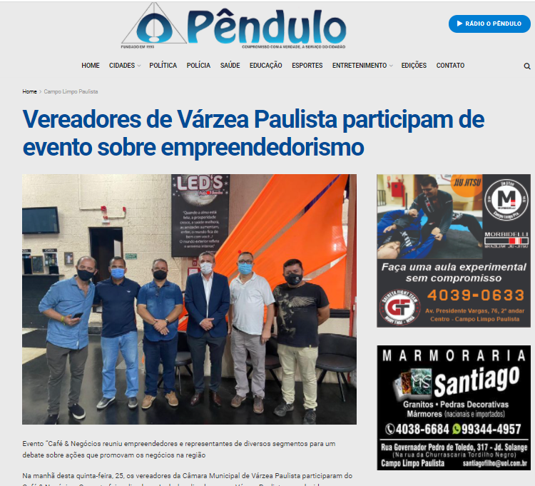 Vereadores de Várzea Paulista participam de evento sobre empreendedorismo