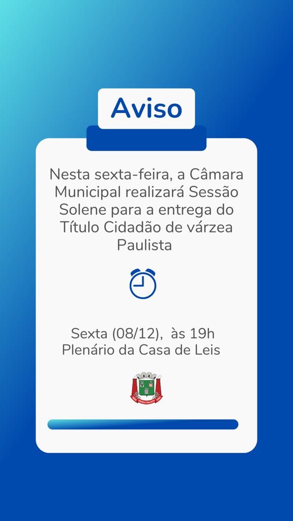 Sessão Solene acontece nesta sexta-feira (08)