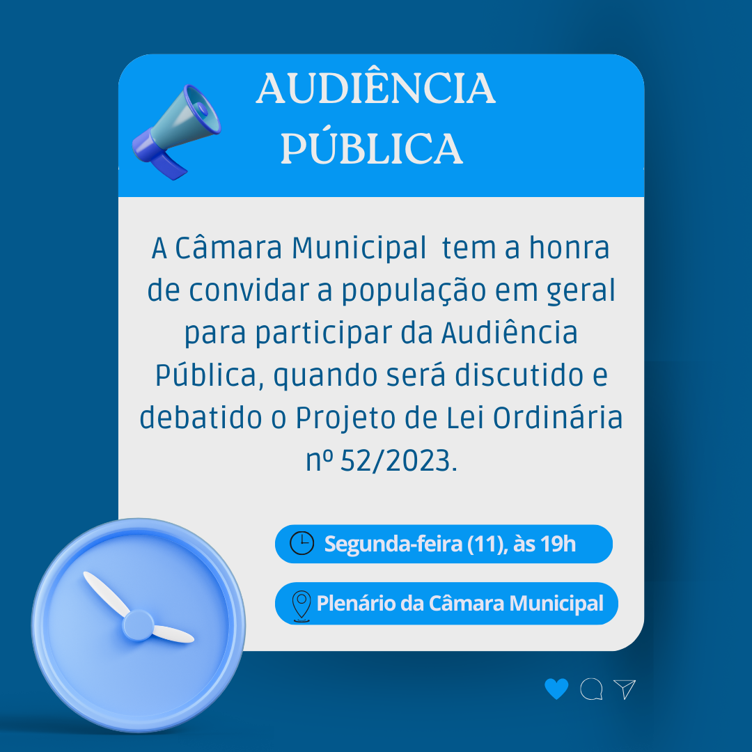 Câmara realizará Audiência Pública sobre orçamento de 2024