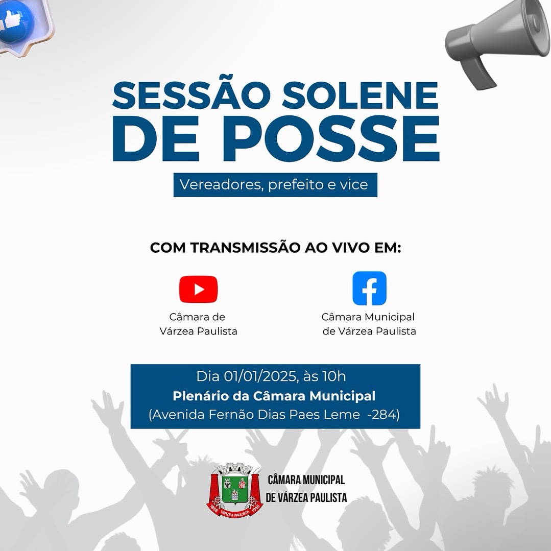 Posse da nova Legislatura ocorre no dia 1º, às 10h